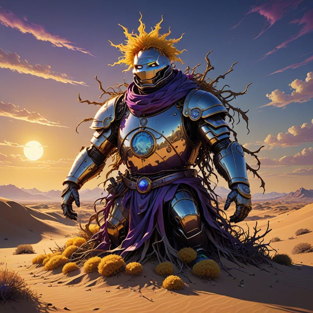 Surreal Desert Snowman Rises Amidst Endless Sand Dunes in Vi...