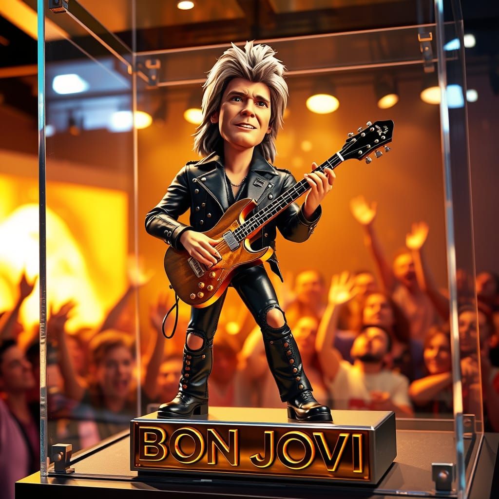 Rock Icon Bon Jovi in Vibrant 3D Cartoon Glory
