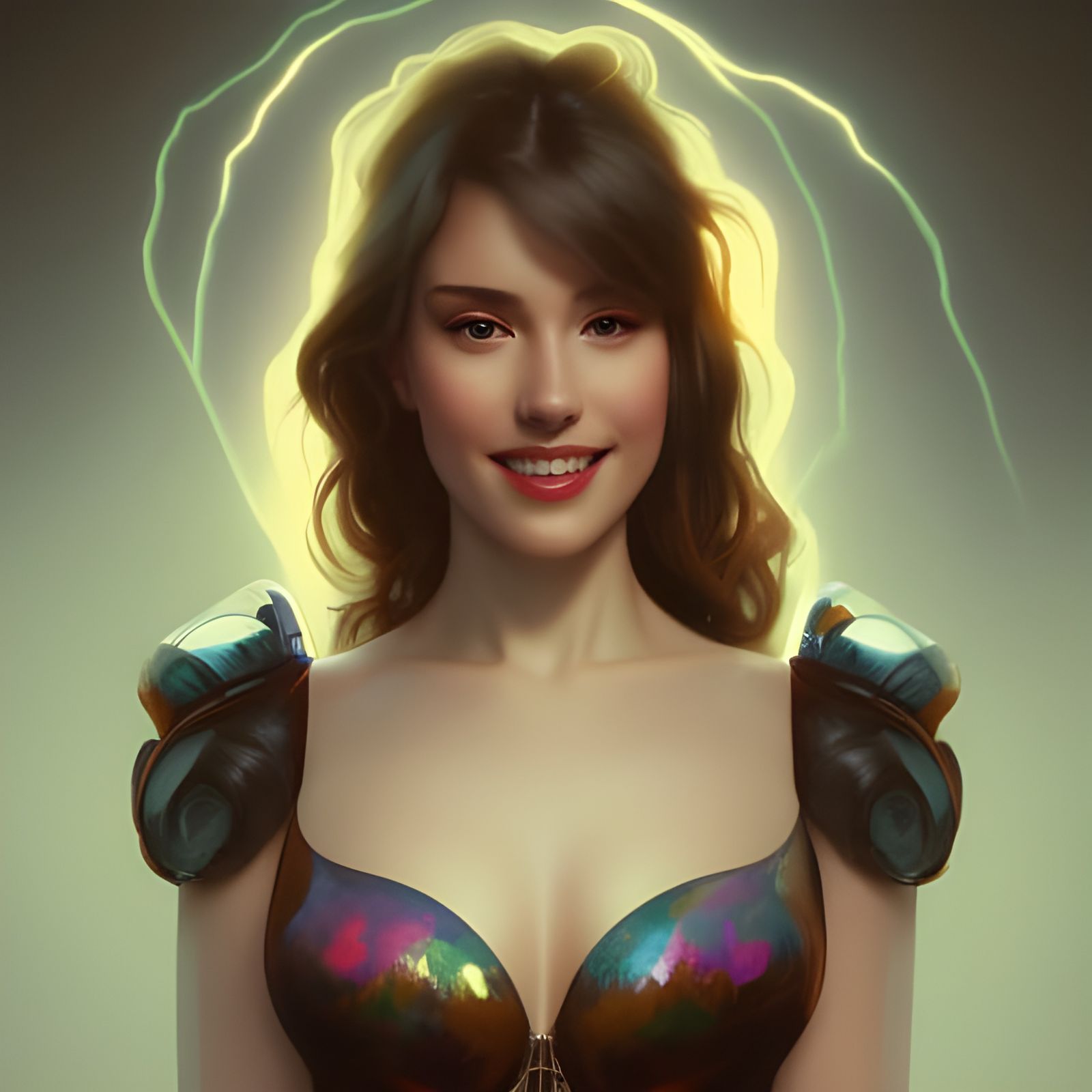 Attractive Woman with Sunlit Smile: Hyperdetailed Portrait