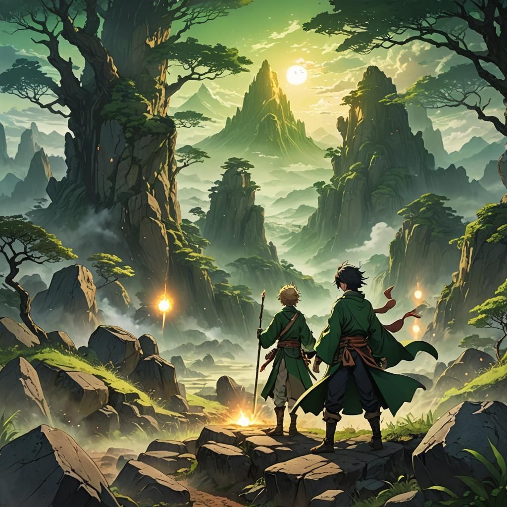 Earth Master Controls Stone in Anime Style