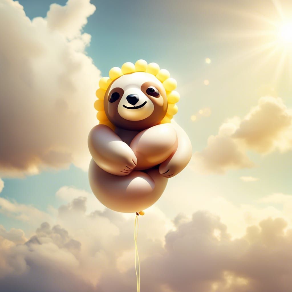 Balloon Sloth in Heavenly Light