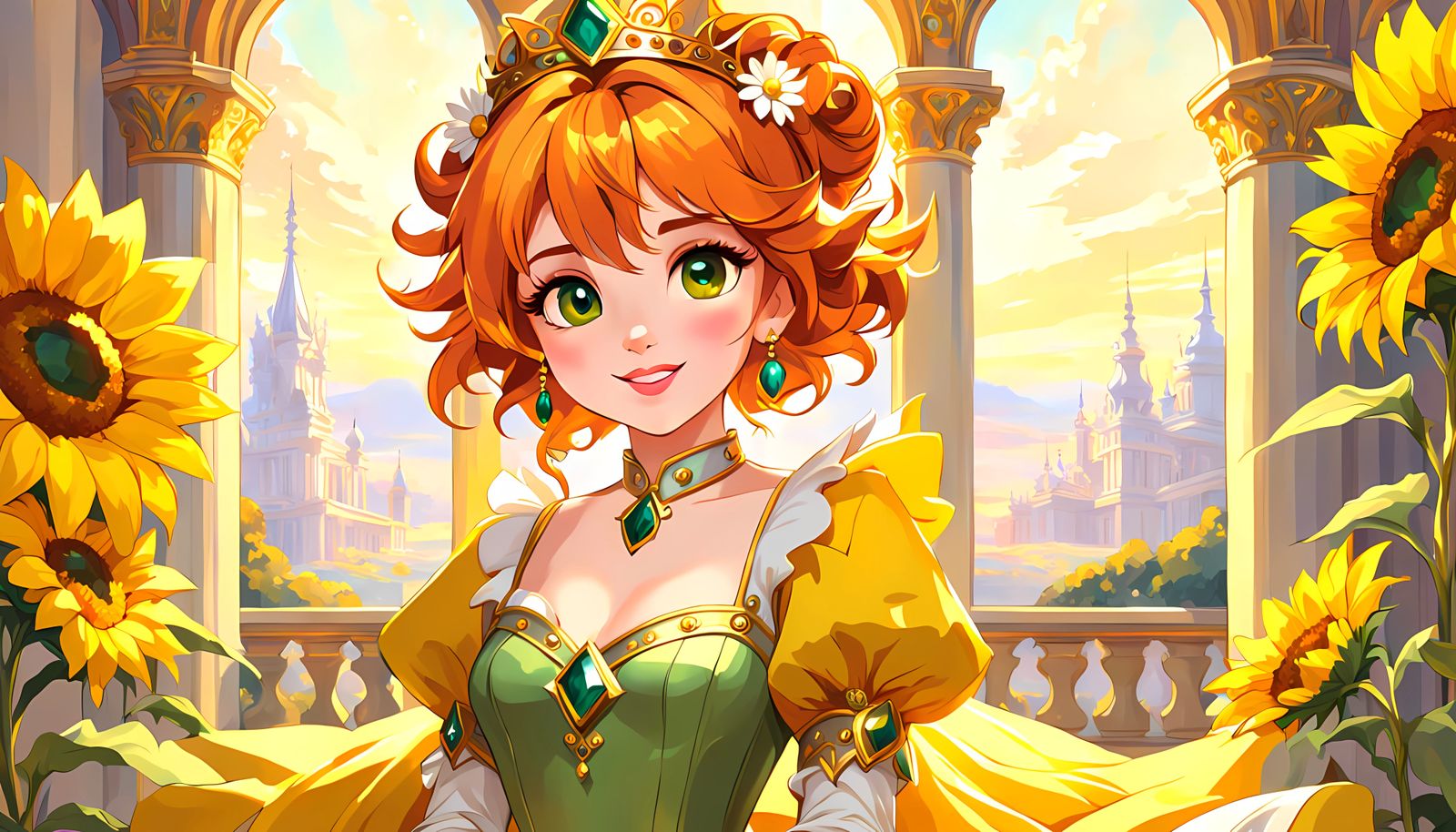 Princess of the Sunflowers in Painterly Realism