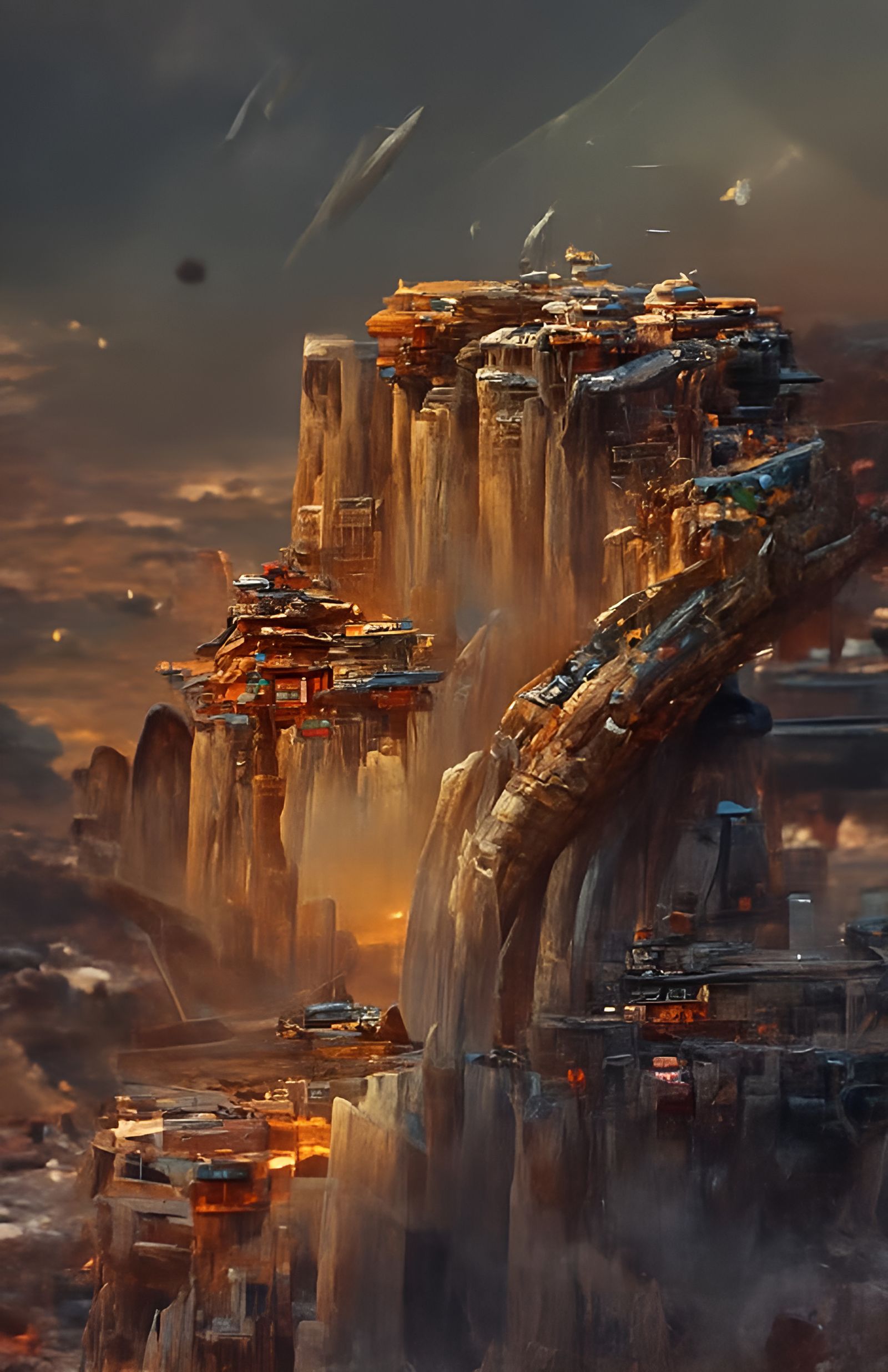 Cyberpunk Ruins of a Lost Civilization in Space