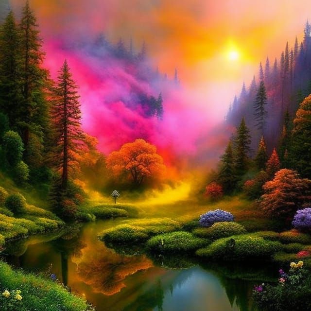 Ethereal Mystical Flower in Hyperdetailed Forest