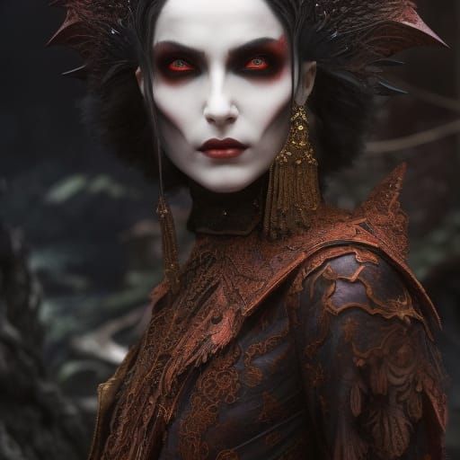 Biomechanical Vampire in Dark Editorial Style