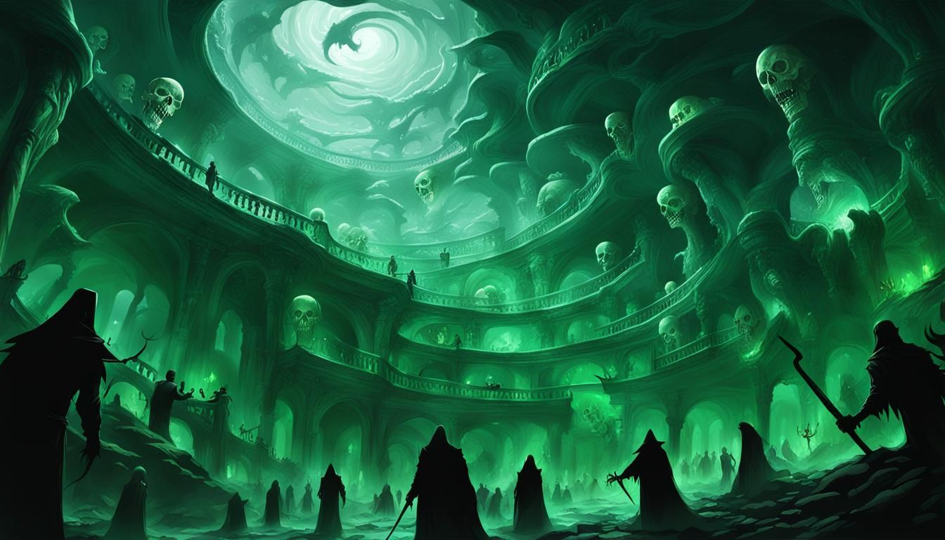 Vast Underworld Scene with Swirling Souls