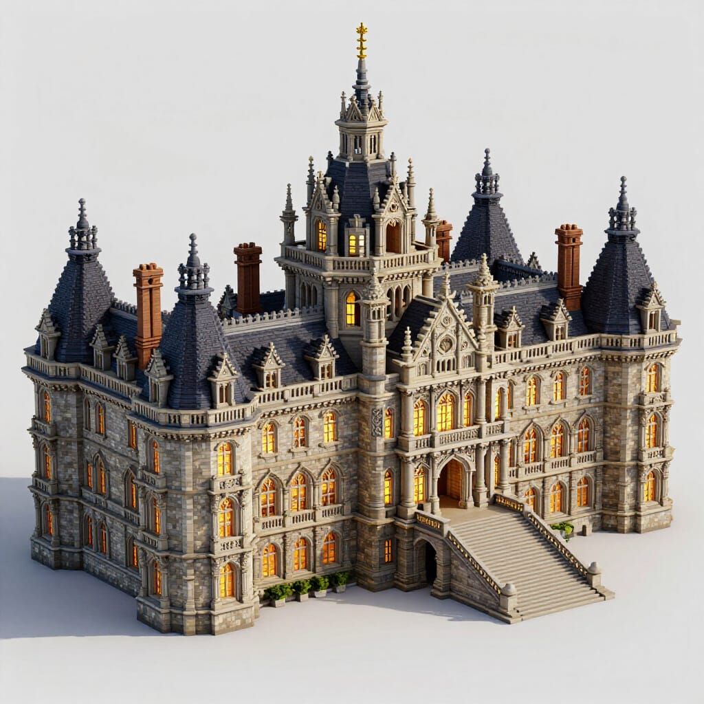 Grand Minecraft Palace in Victorian Gothic Style