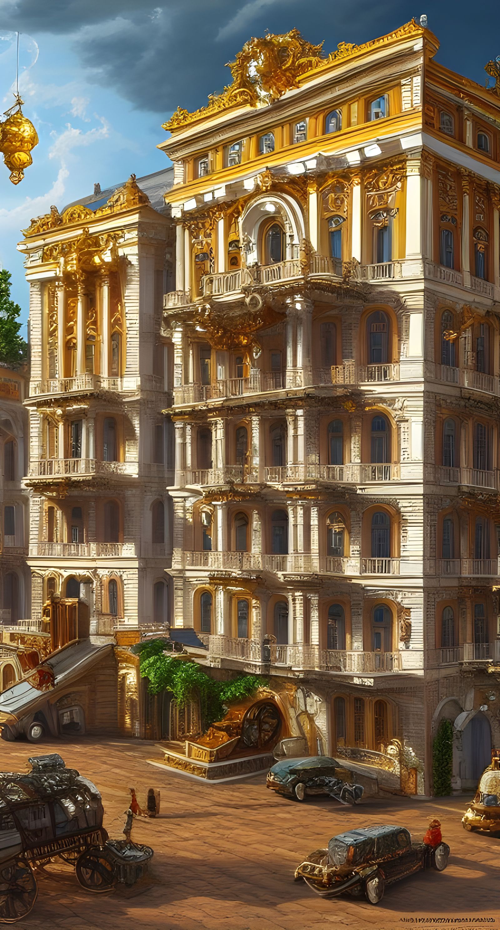 Mechanized Baroque Building Concept Art
