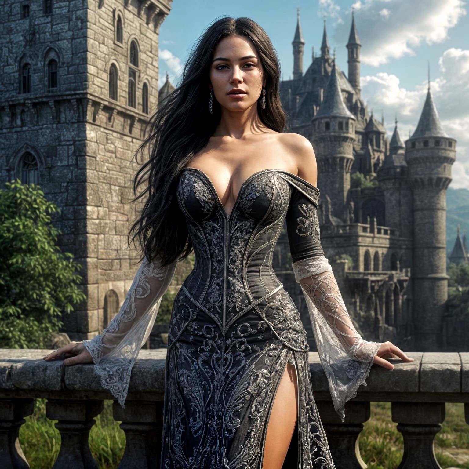 Ethereal Beauty in a Medieval Realm