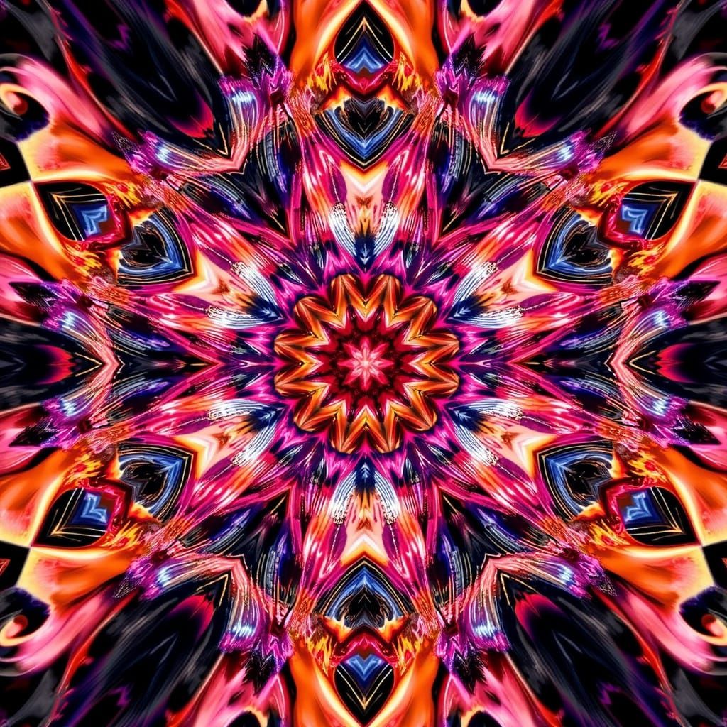 Symmetrical Beauty in Vibrant Digital Patterns