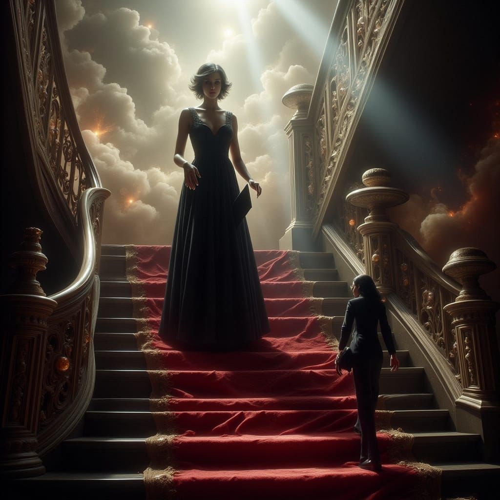 Suspicious Descent: Dreamy Digital Matte Painting