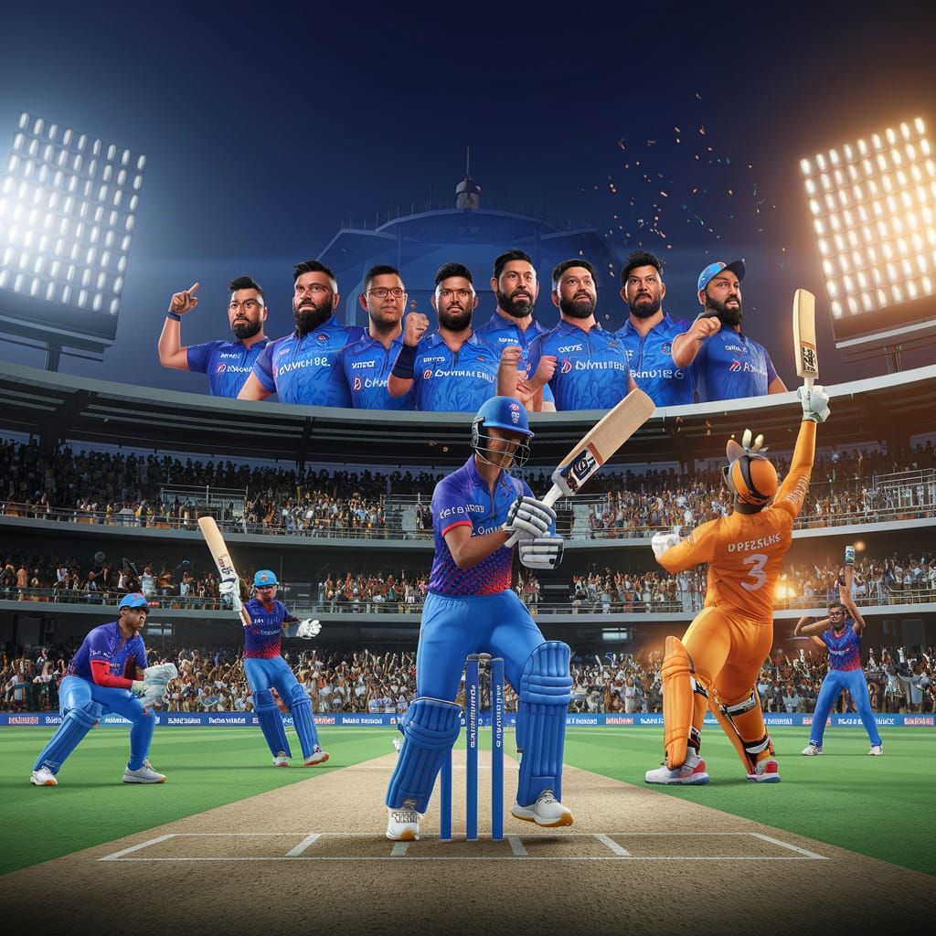 Cricket Match at Wankhede Stadium in Vibrant Cinematic Style