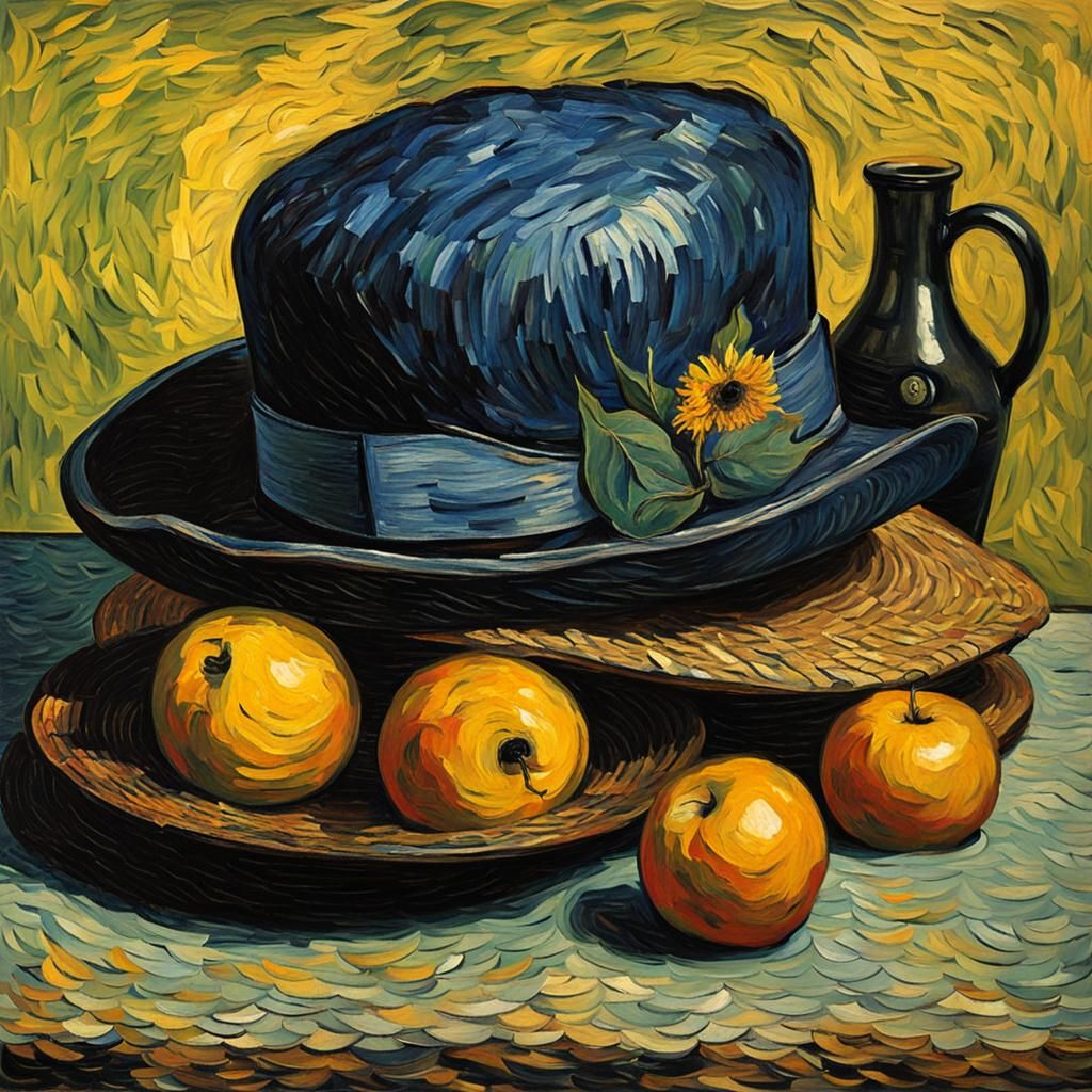 Bowler Hat Still Life: A Van Gogh Inspired Painting