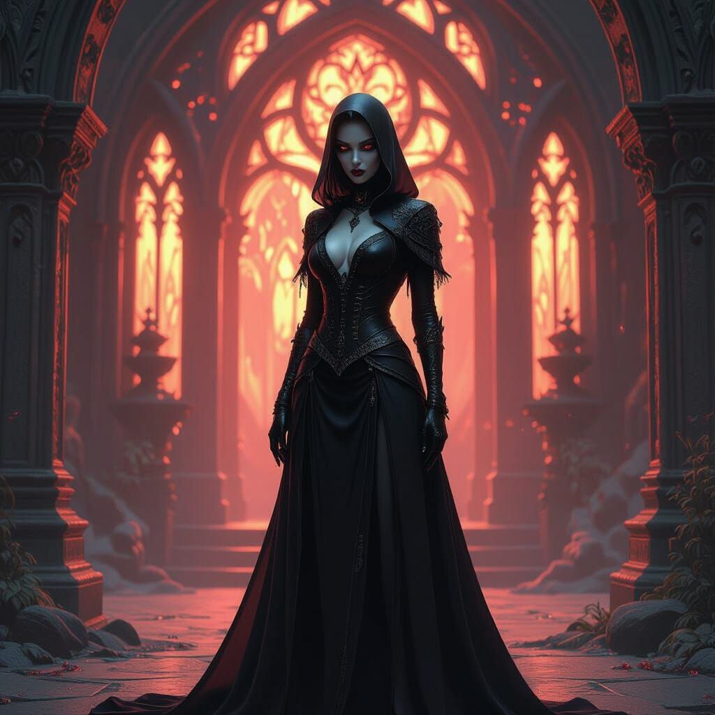Mystical Alien Vampire in Gothic Setting