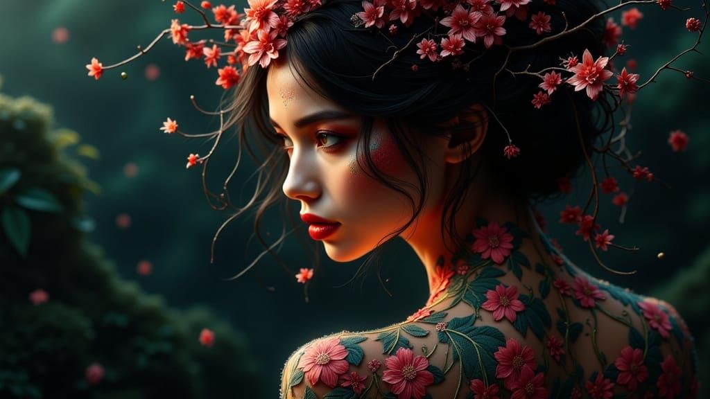 Mysterious Woman in Lavish Attire