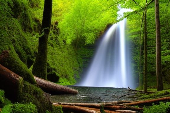 Waterfall in a Forest