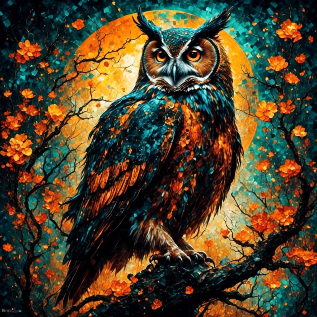 Unique Owl Image with Texture and Pattern