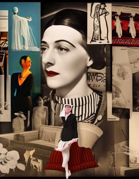 Large photocollage of 1930s weimar era collages styled by "Hannah Höch"