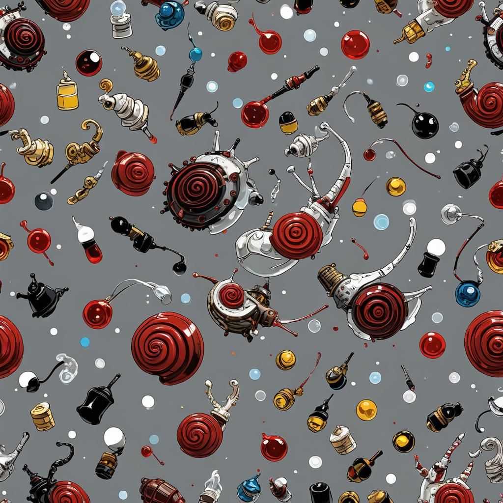 Bioluminescent Snail in Whimsical Folk Art Style