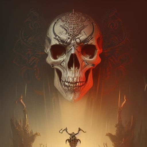 Intricate Skull: Dark Fantasy Concept Art in Deep Color