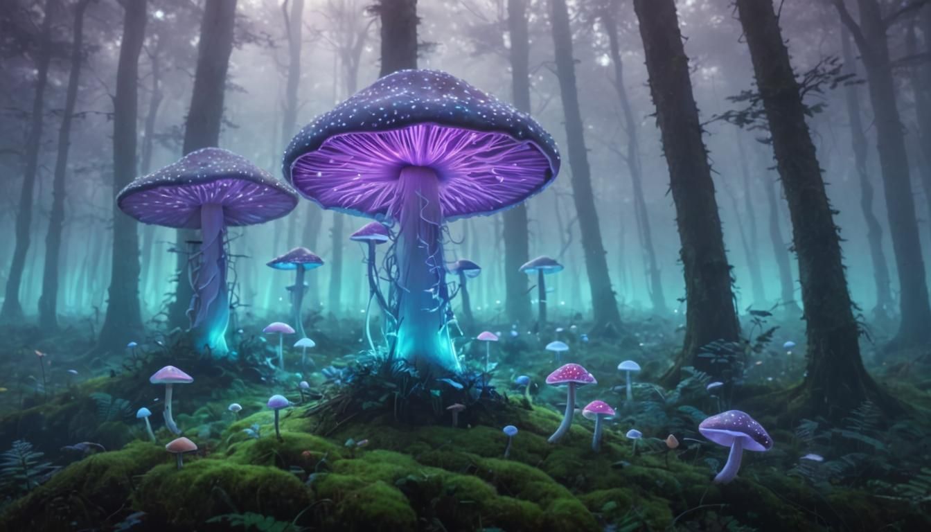 Enchanted Forest of Magic Mushrooms