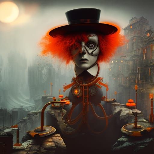 Fantastical Clockwork Orange Matte Painting