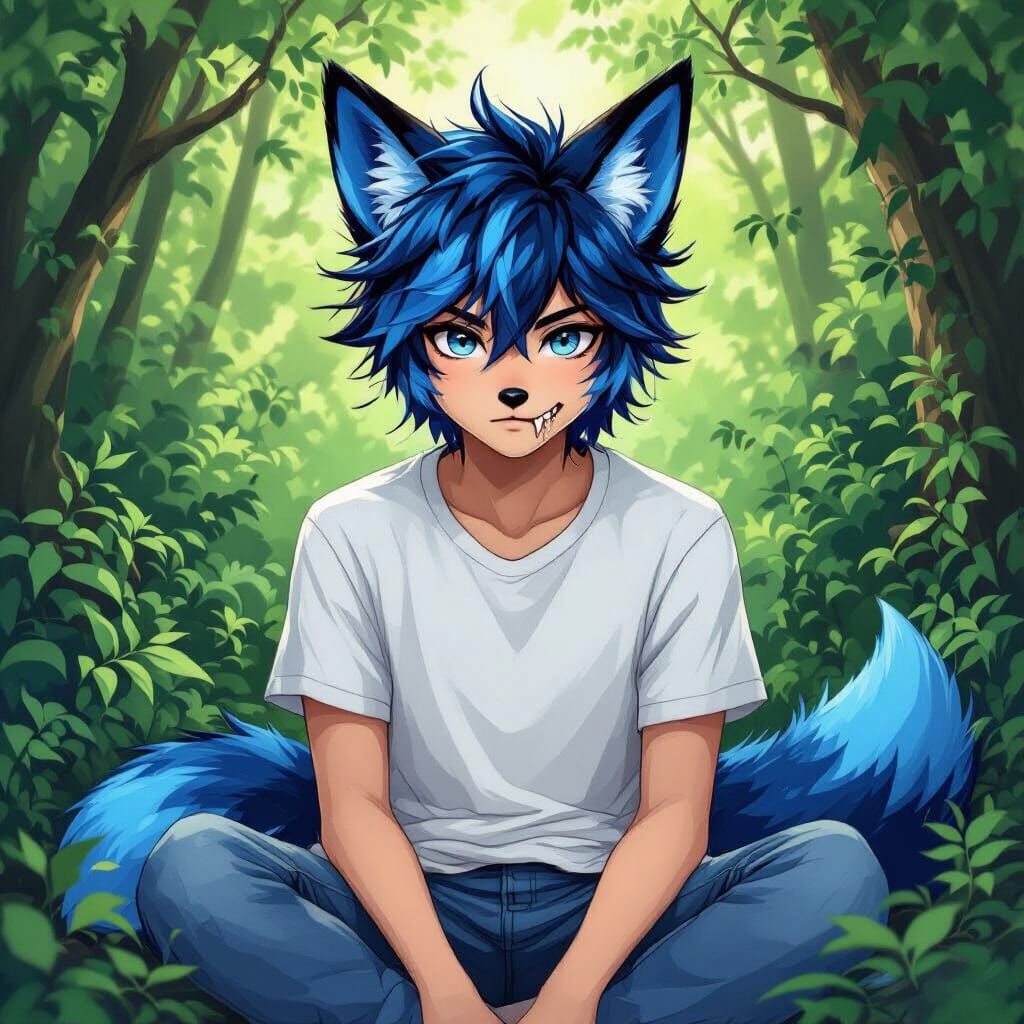 Teen Fox Hybrid Serene in Woodland