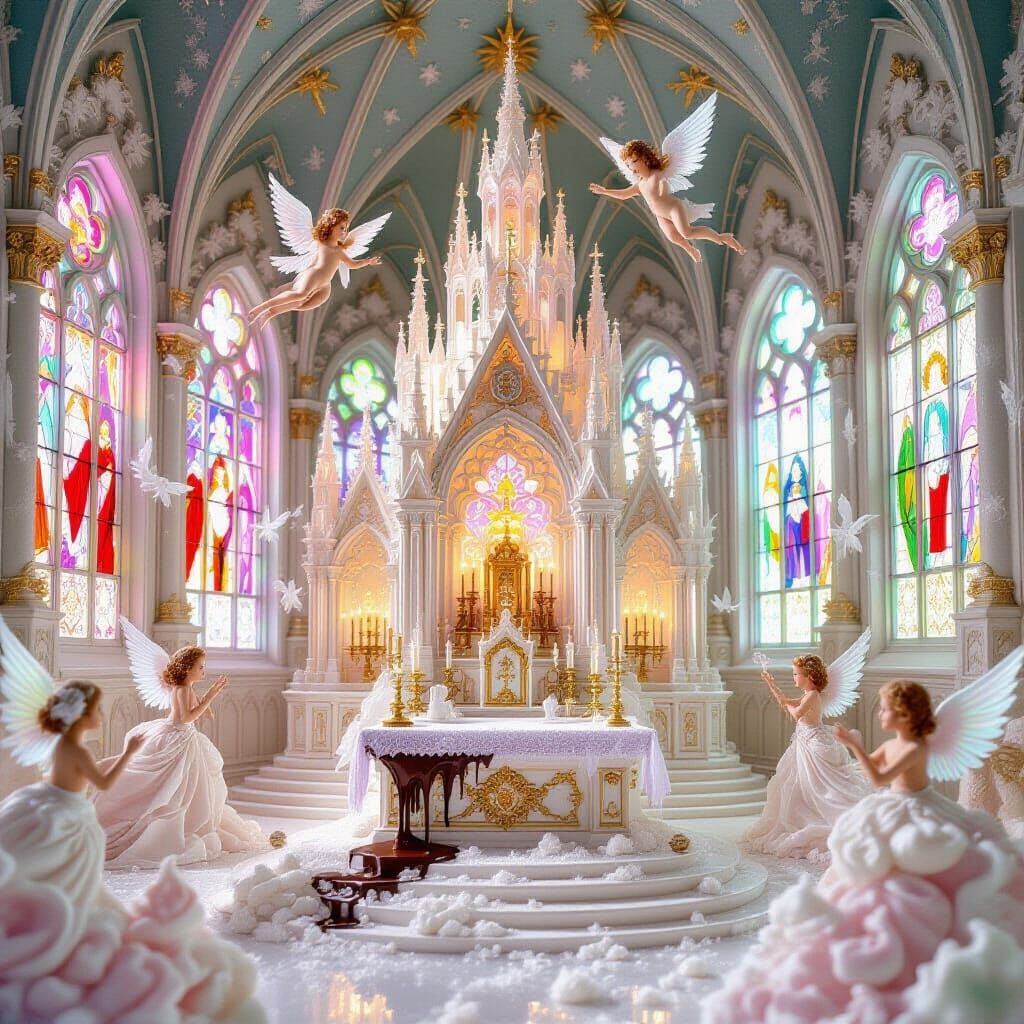 Surreal Meringue Cathedral of Light and Chocolate