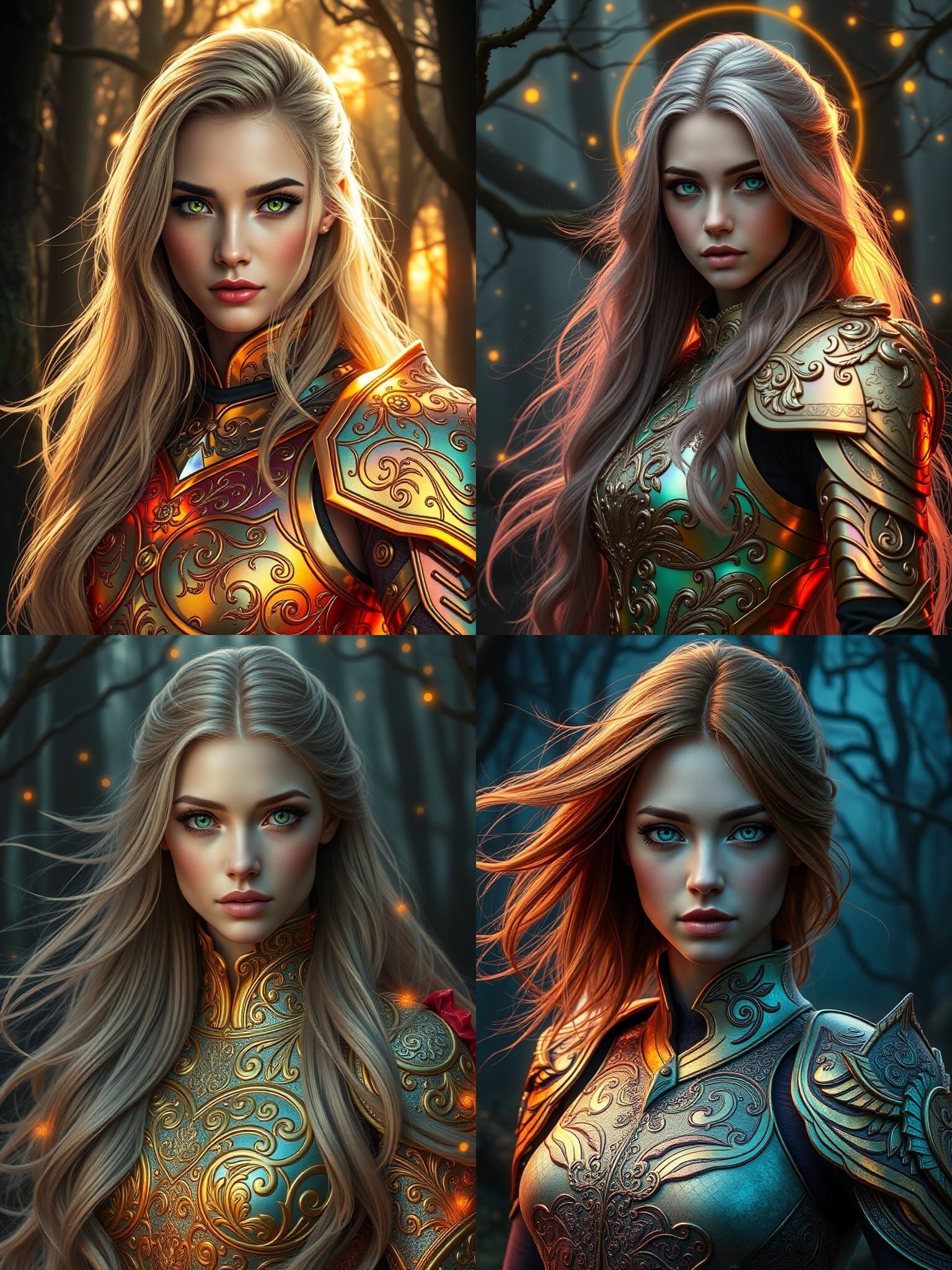 Woman in Gold Armor: Fantasy Portrait