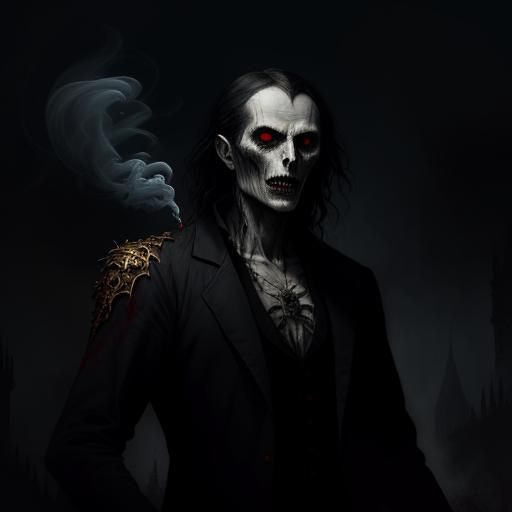 Smokey Vampire Horror, Engraving Art Style