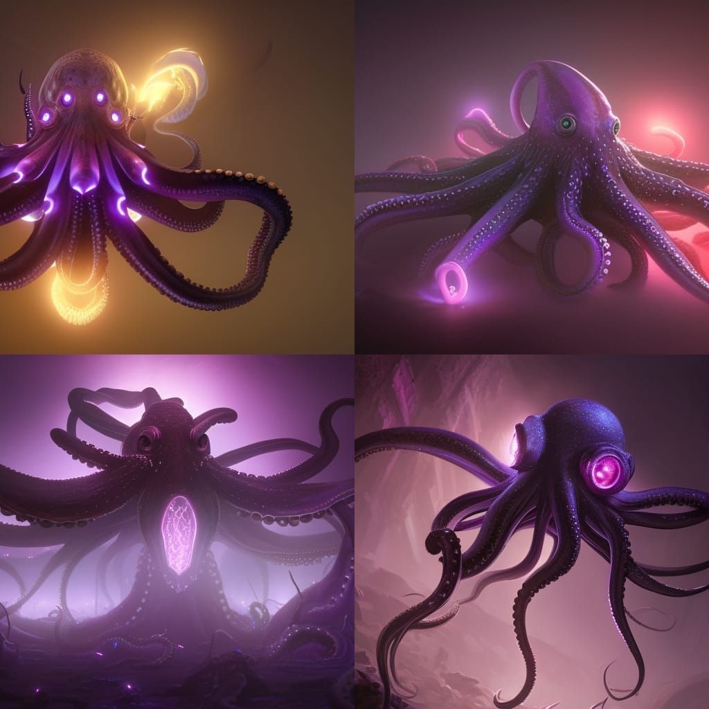 Octopus Dark Ritual with Neon Barnacles