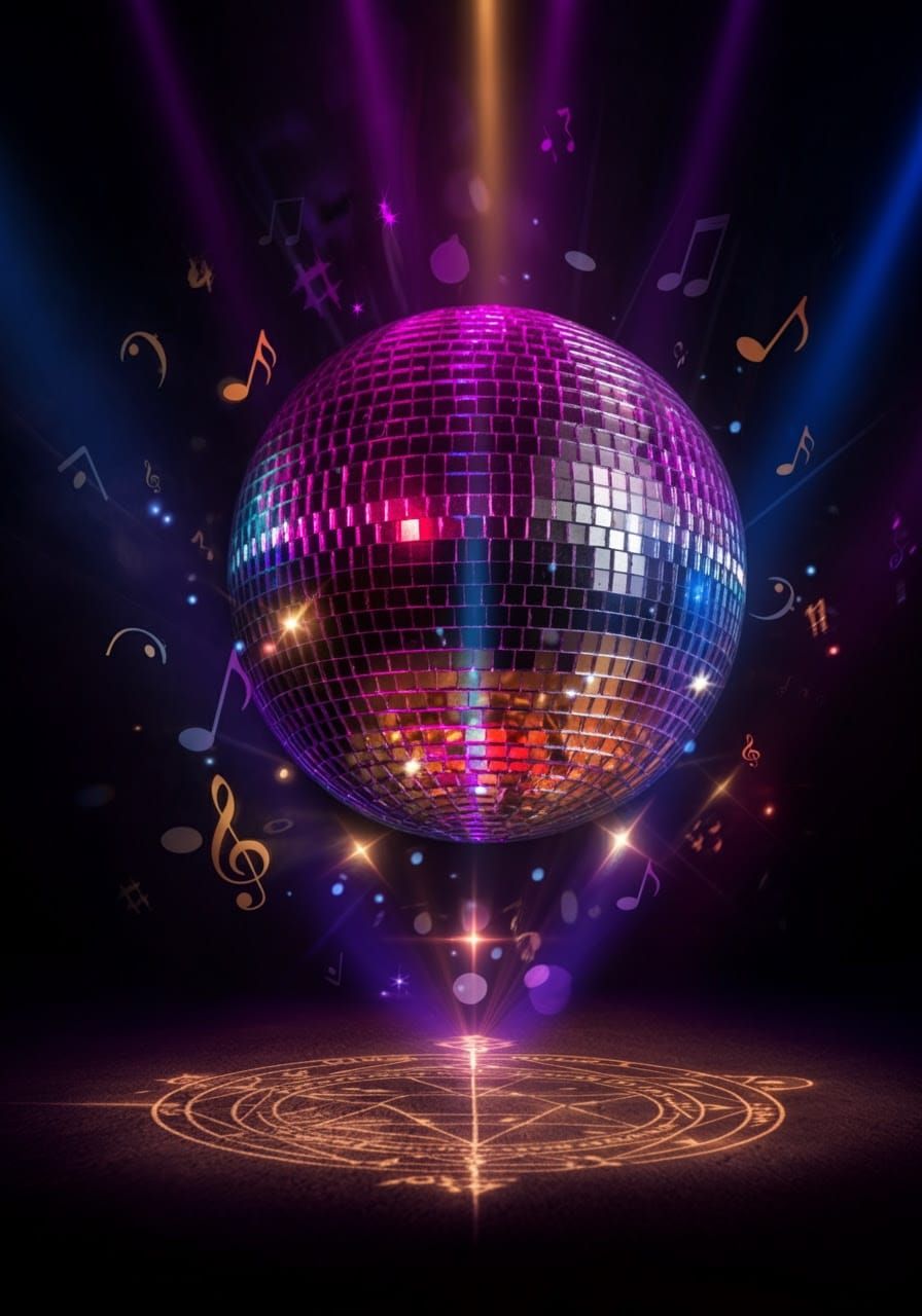 Magical Disco Ball in Vibrant, Celestial Hues