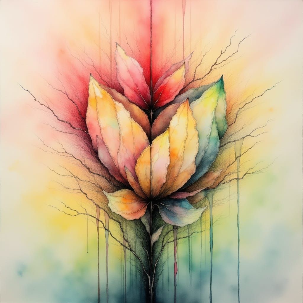 <lora:Ink Poet:1.0> The pineal gland surrounded with negativ...