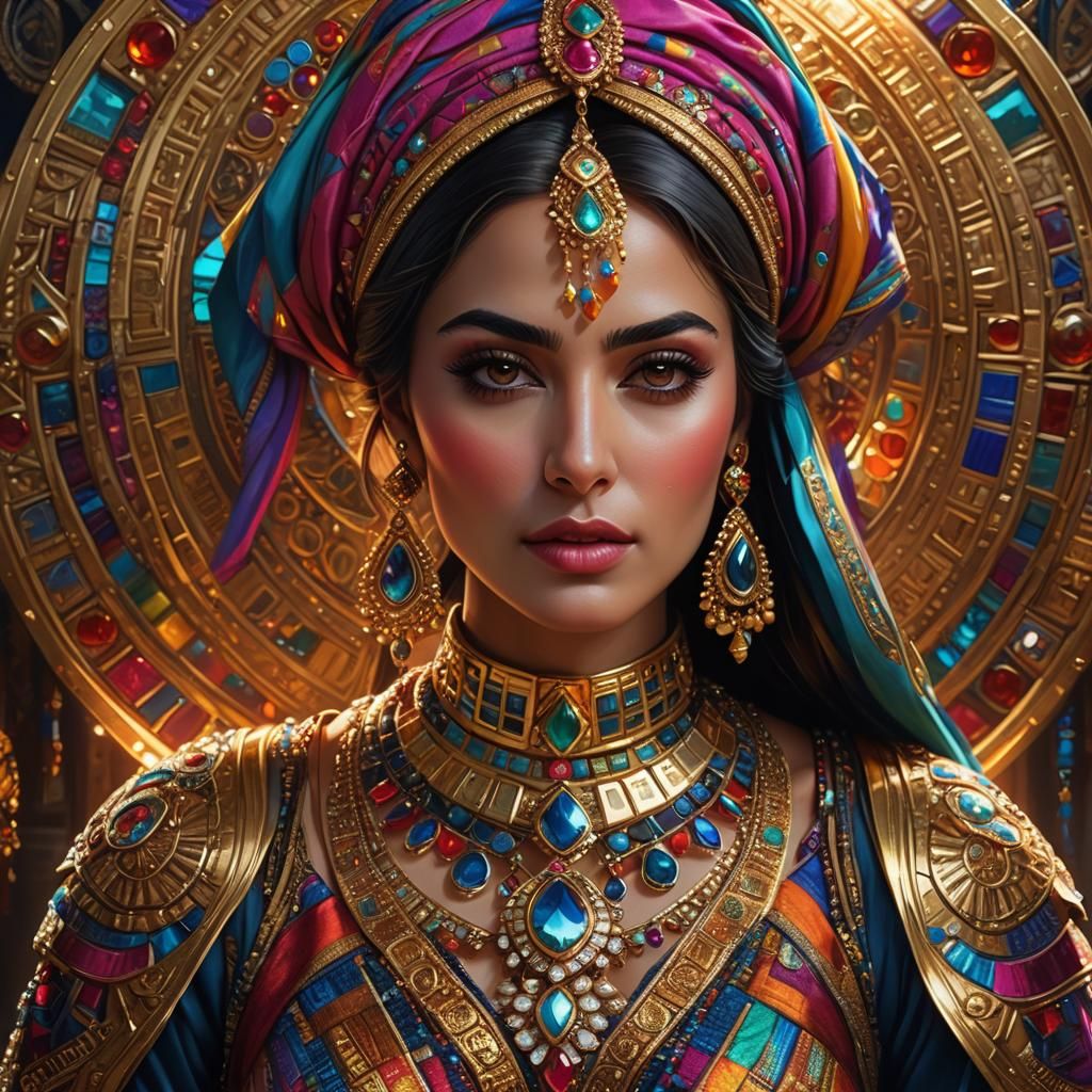 Iraqi Woman with Futuristic Jewelry, Concept Art