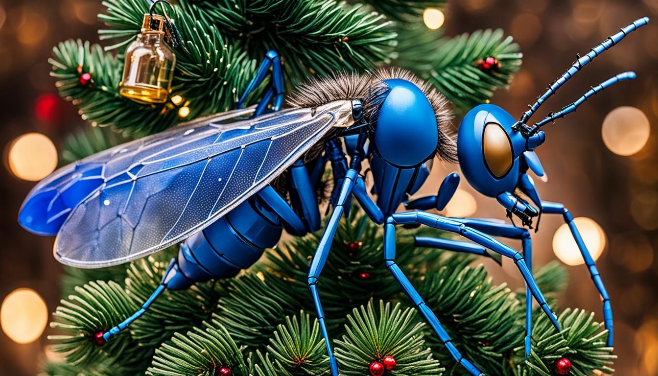 Blue Mosquito in Bottle Christmas Tree