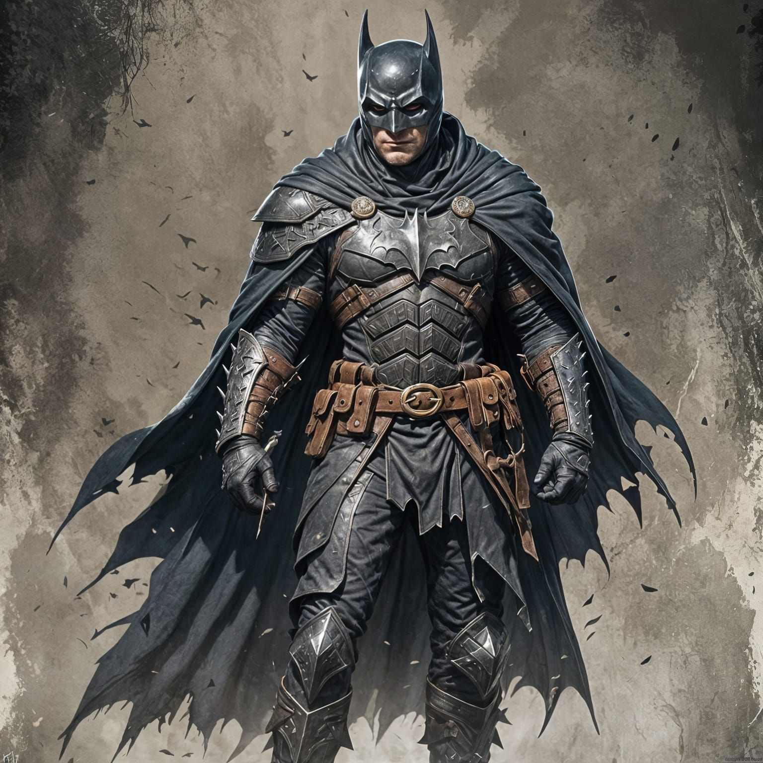 Batman Reimagined as a Medieval Ranger in DnD Style