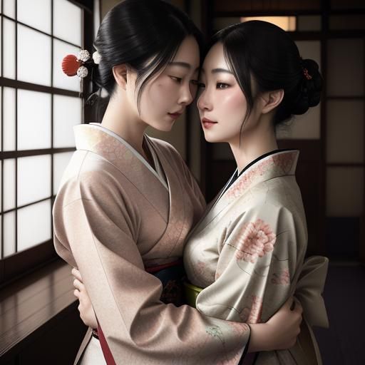 2 emotional women Japanese women