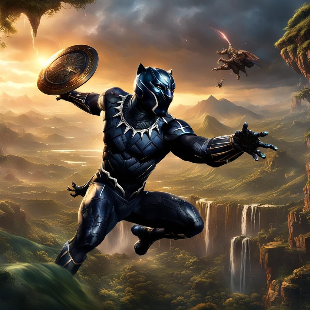 Black Panther in Wakanda: Epic Cinematic Art