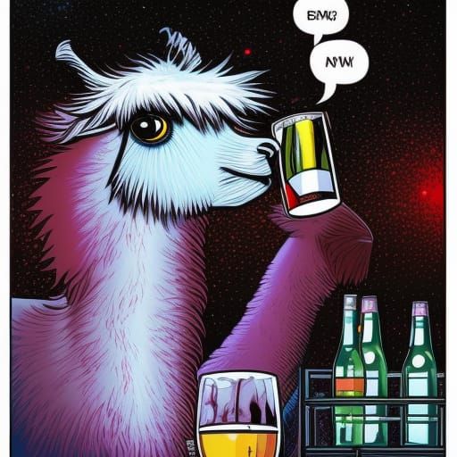 Llama's Night Out: Comic Book Style