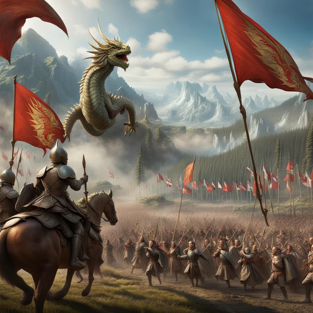 Fantasy Army Marches Through Forest: Cinematic Scene