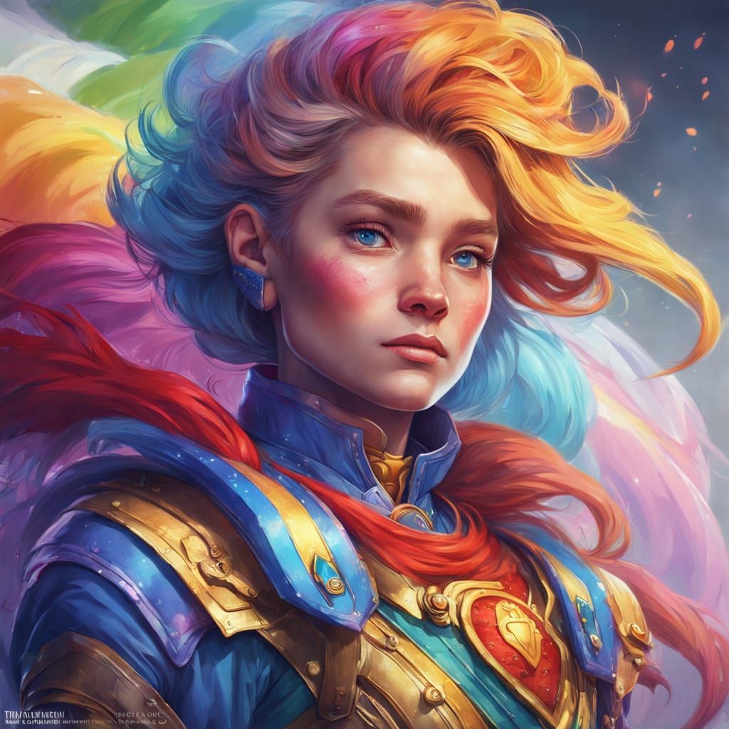 Grownup Rainbow Brite in Vibrant Triadic Colors