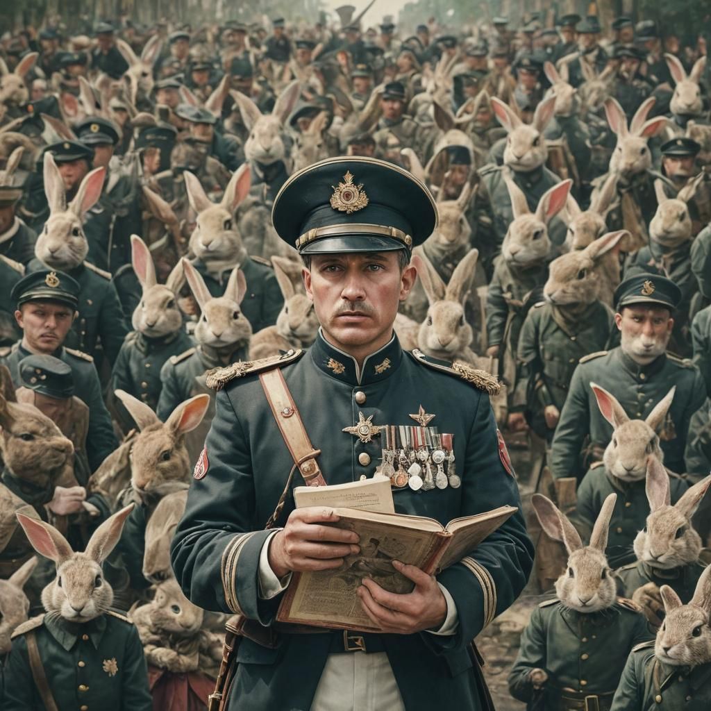 Officer with Rabbit Tome in Academic Realism