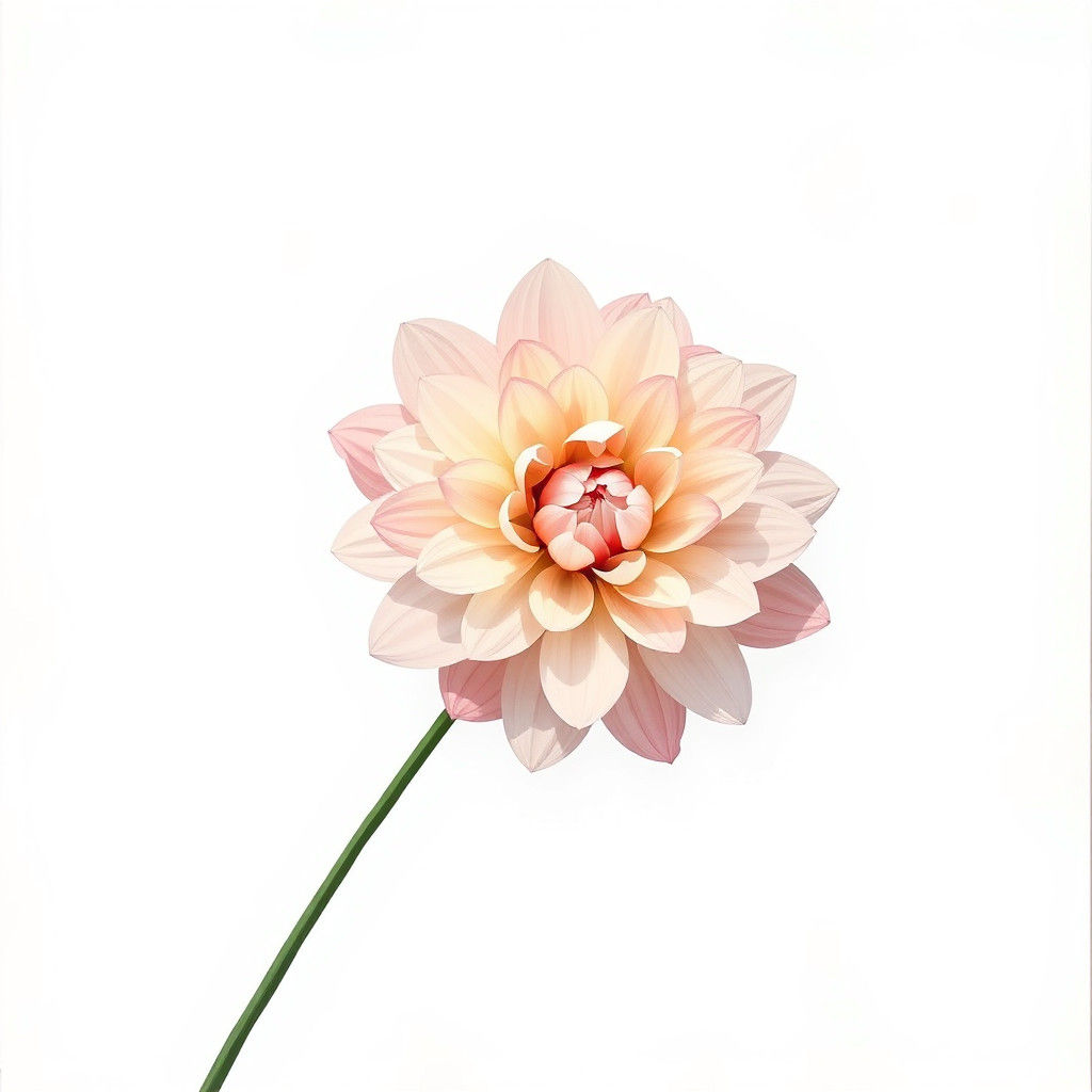 Minimalist Flower with Layered Petals in Subtle Colors