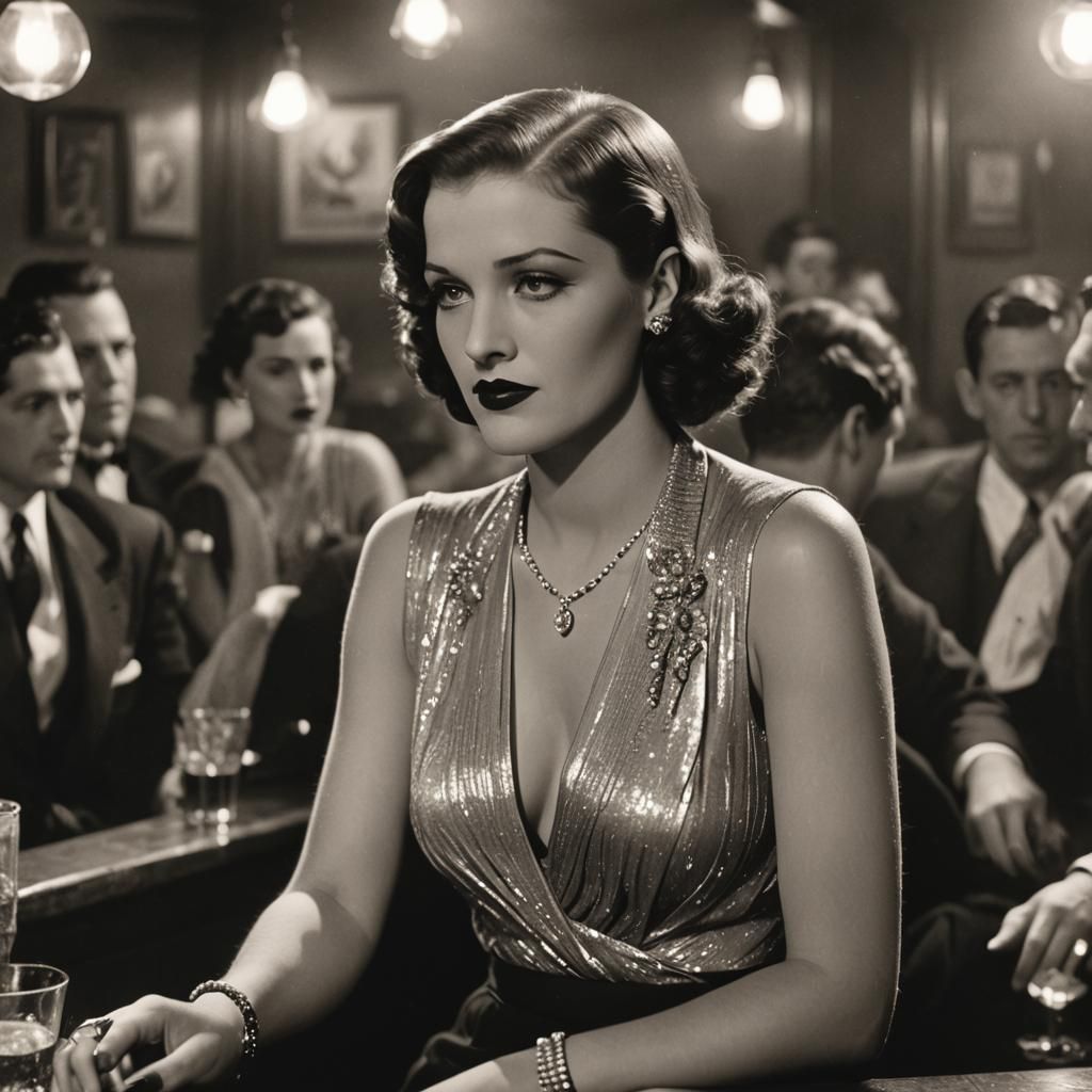 1930s Femme Fatale in Chicago Speakeasy