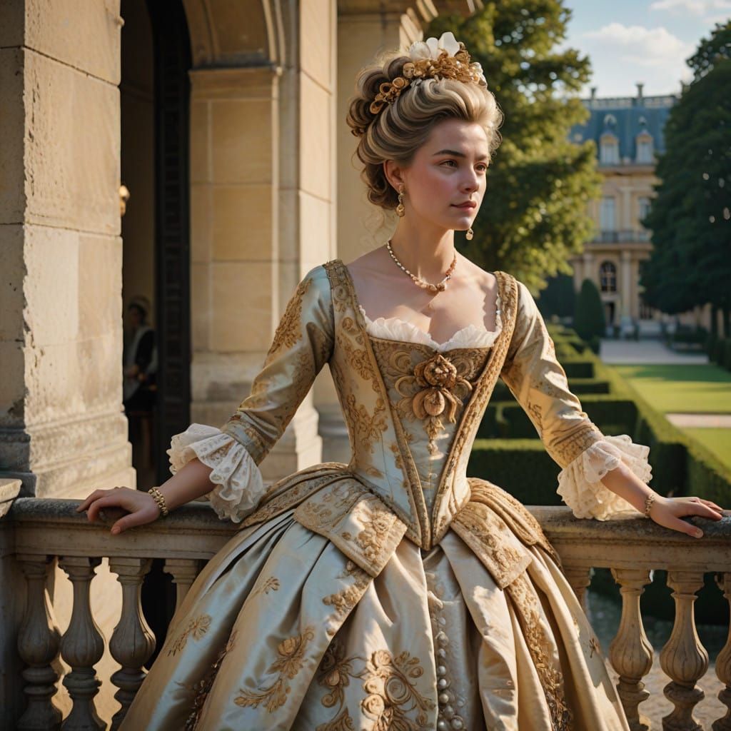 Glamorous Lady of Versailles in French Rococo Style