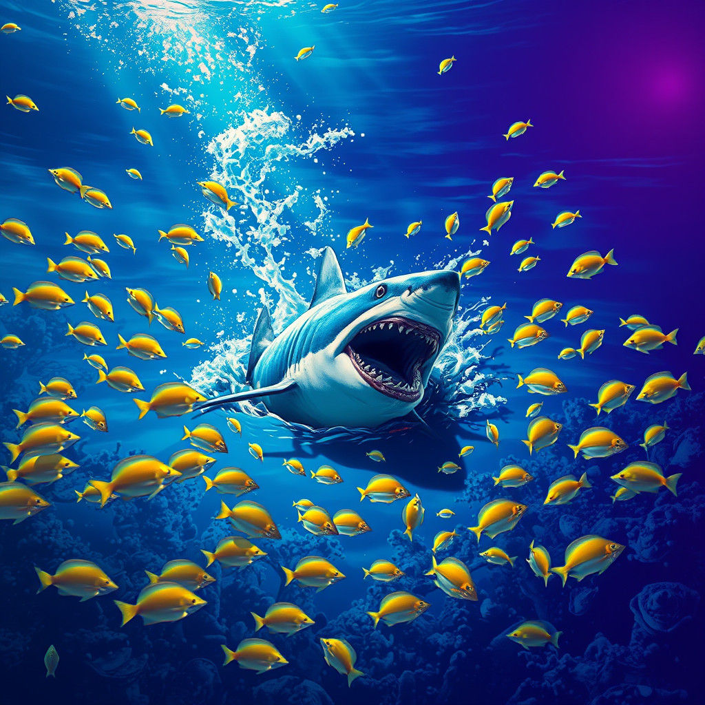 Shark Emerges: 3D Painting in Dystopian Style