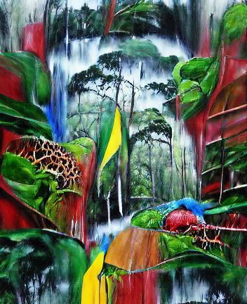 Colorful Amazon Rainforest Acrylic Painting