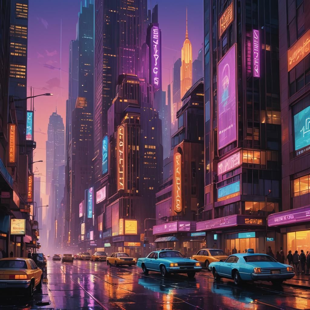 Retro-Futuristic Art Deco Skyscrapers in New York