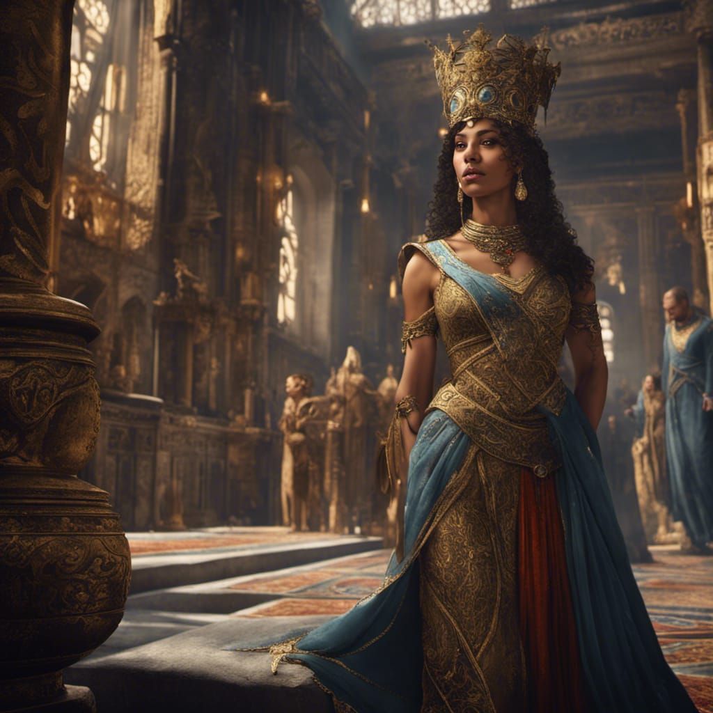 Queen Esther Replaces Vashti: Matte Painting