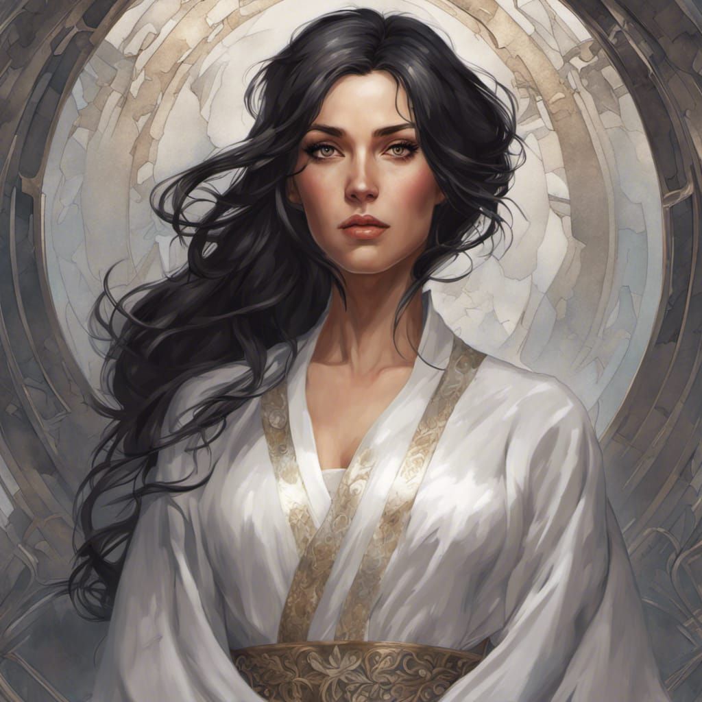 Elegant Noble Woman Portrait in Hyperdetailed Style